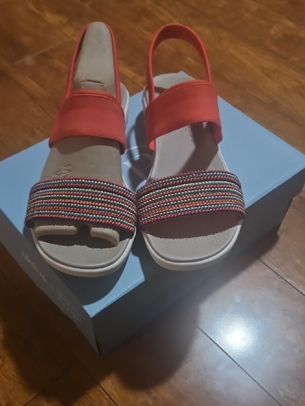 Life Stride Cali Coral Slingback Beaded Sandals
